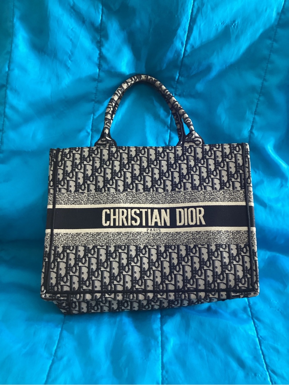 Dior black and White Tote Bag